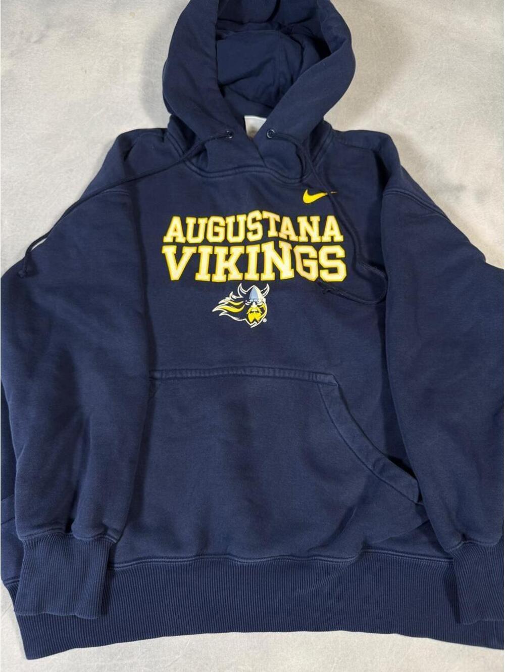 Nike Augustana Vikings Hoodie Small Navy College University Y2K Sweatshirt